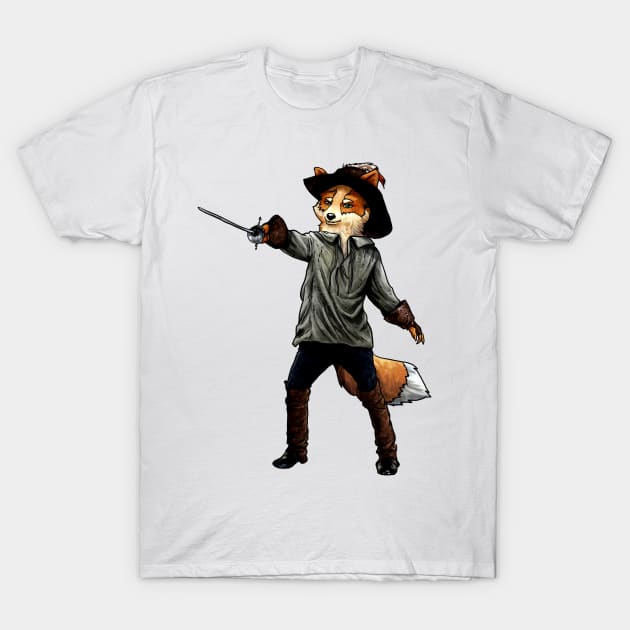 Finnegan the Fox - Musketeer T-Shirt by blackroserelicsshop@gmail.com